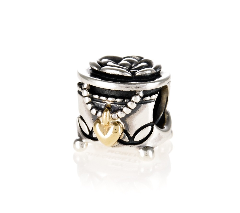 Pandora Silver & 14ct Gold Jewellery Box Charm 791019 John Greed