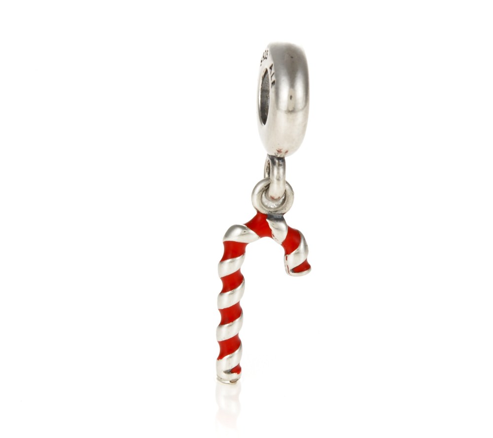 Pandora Silver Candy Cane Pendant Charm 791193EN09 John Greed Jewellery