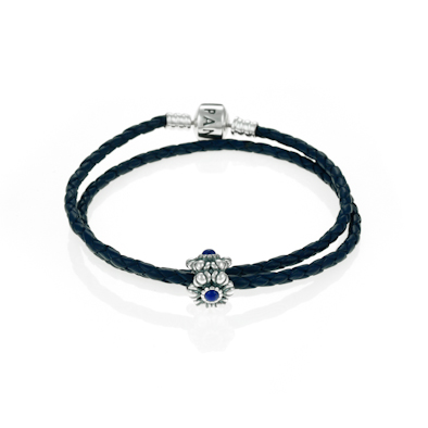 PANDORA September Birthstone Leather Bracelet | John Greed Jewellery