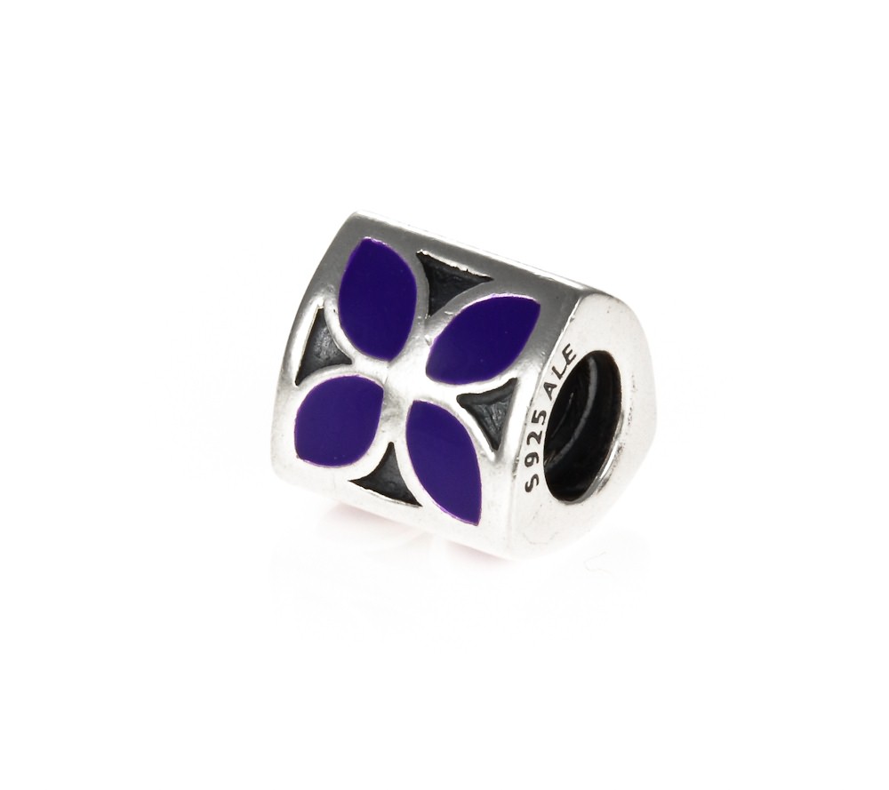 pandora silver purple enamel 4 petal flower charm 790437en02 greed jewellery pandora silver purple enamel 4 petal flower charm 790437en02 greed jewellery