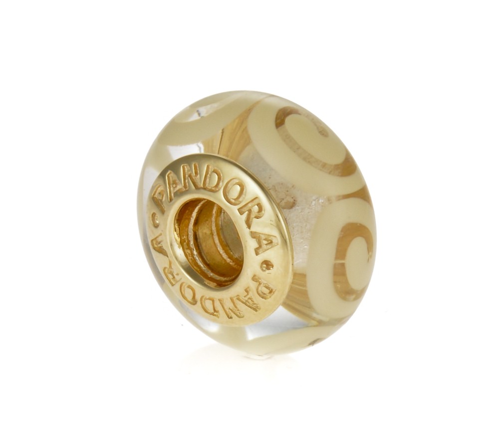 pandora 14ct gold white swirl murano charm 750509 order code p8800 £ ... pandora 14ct gold white swirl murano charm 750509 order code p8800 £ ...