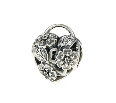 PANDORA Floral Heart Padlock Charm 791397 | John Greed Jewellery